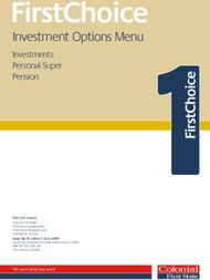 Investment Options Menu - Investments Personal Super Pension