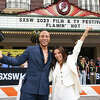 AUSTIN, TEXAS - MARCH 11: DeVon Franklin and Eva Longoria attend the premiere of "Flamin' Hot" during the 2023 SXSW Conference and Festivals at The Paramount Theatre on March 11, 2023 in Austin, Texas.